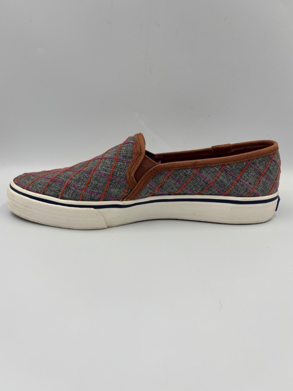 Keds Double Decker Windowpane Plaid Slip On Sneakers WF55720 size 7.5 - Picture 6 of 14